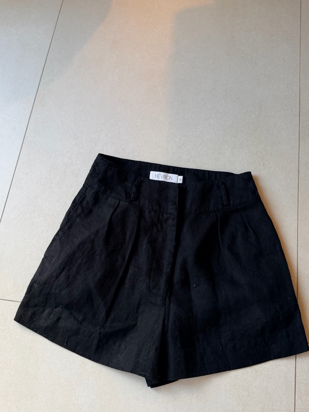 HEVRON Black High-Waist Tailored Women's Shorts